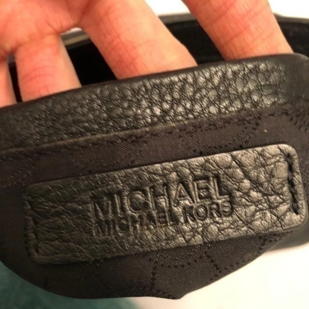 Michael kors black leather crossbody bag